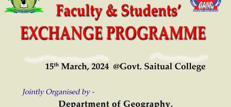 Faculty Exchange (Geography Dept.), 14 & 15, March, 2024