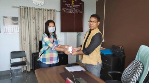 Contributions of Cash given to DC, Saitual for Diplaced people of Manipur @27.01.2023
